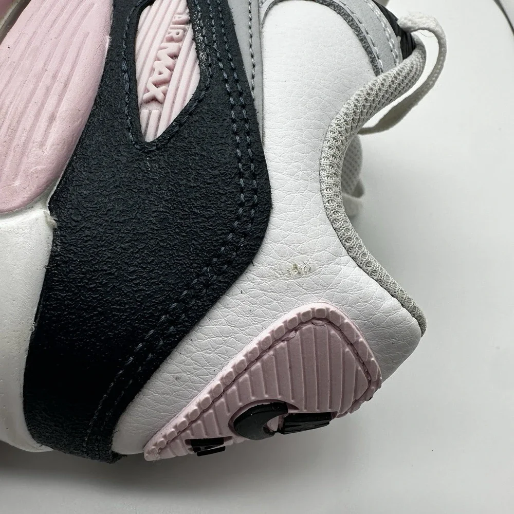 Nike Air Max 90 Shoes Girls Size 7Y White Pink Navy Sneakers HF6358-104